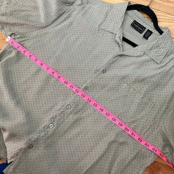 Vintage Denver Hayes Shirt Mens XL Silk Beige Check Print Button Up - Picture 6 of 8